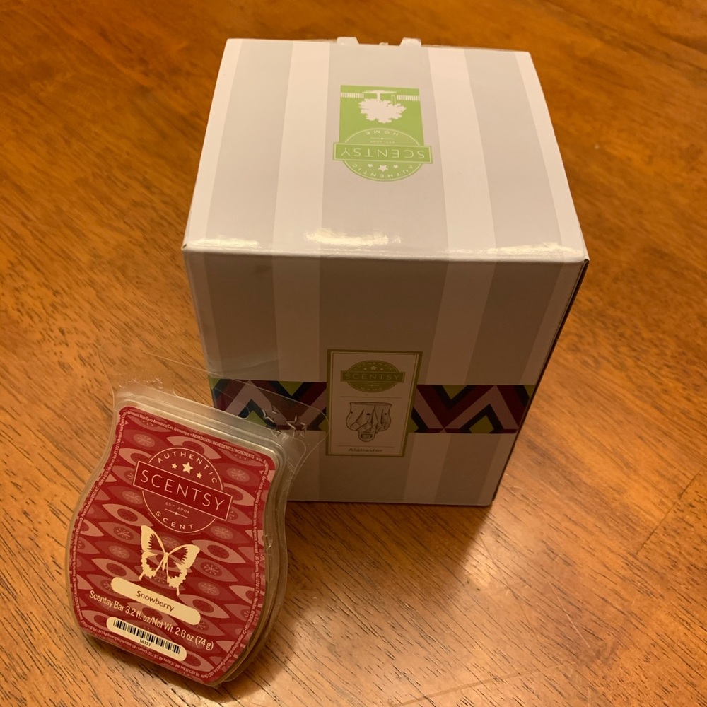 Scentsy Alabaster Mini Warmer and Wax Melts